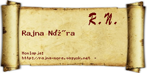 Rajna Nóra névjegykártya